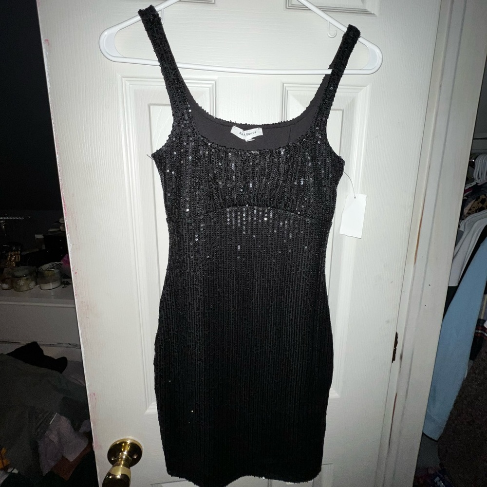Black Sequin Mini Dress - WITH TAGS, NEVER WORN